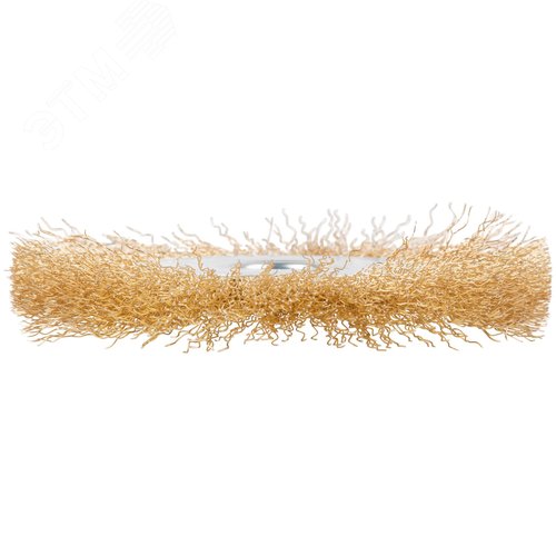 Щетка для УШМ, посадка 22,2 мм, Плоская, латунированная витая проволока 0,3 мм, 125 мм, блистер, Profi - фото 2