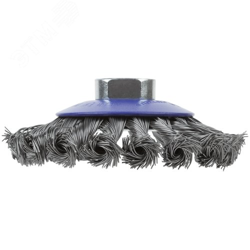 Щетка для УШМ, М14, Тарелка, крученая проволока 0,5 мм, 100 мм, блистер, Profi - фото 2