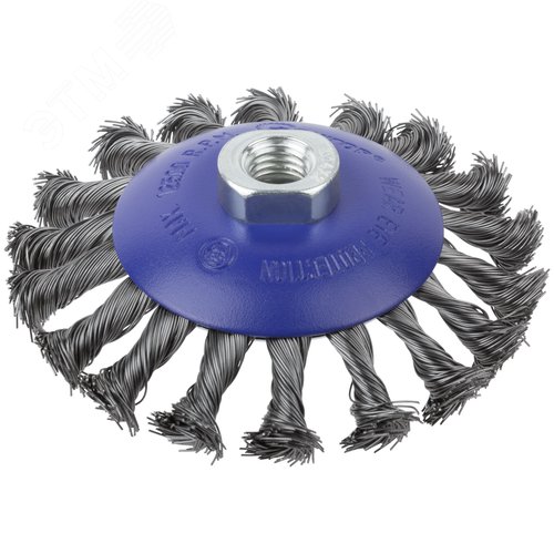 Изображение товара Щетка для УШМ, М14, Тарелка, крученая проволока 0,5 мм, 115 мм, блистер, Profi (шт)