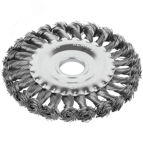 Щетка для УШМ, посадка 22,2 мм, Плоская, крученая проволока 0,5 мм, 125 мм, блистер, Profi - фото 1