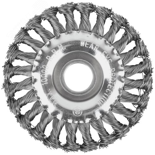 Щетка для УШМ, посадка 22,2 мм, Плоская, крученая проволока 0,5 мм, 125 мм, блистер, Profi - фото 5