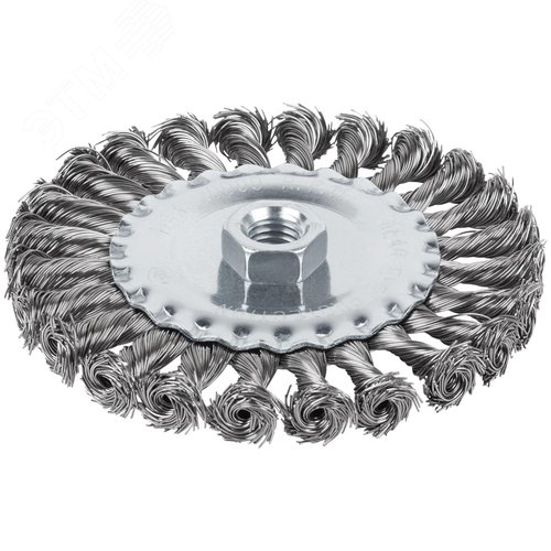 Изображение товара Щетка для УШМ, М14, Плоская, крученая проволока 0,5 мм, 125 мм, блистер, Profi (шт)