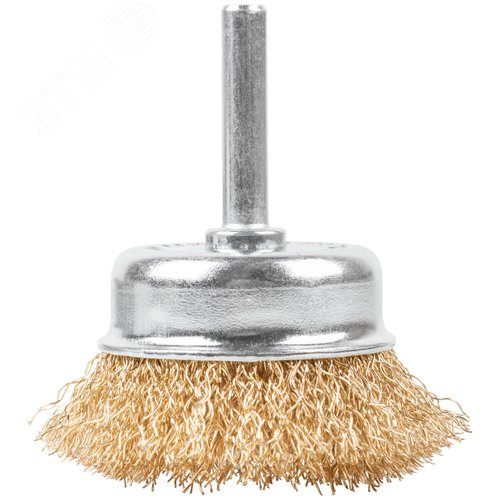 Щетка для дрели, Чашка, латунированная витая проволока 0,3 мм, 50 мм, блистер, Profi - фото 2