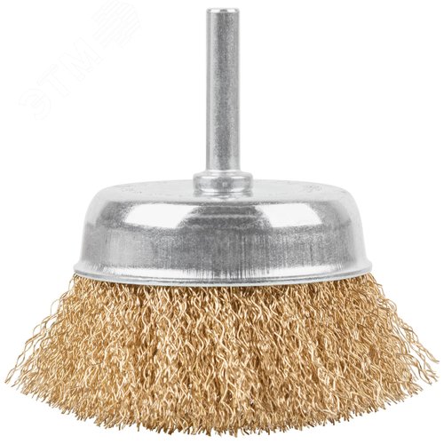 Щетка для дрели, Чашка, латунированная витая проволока 0,3 мм, 75 мм, блистер, Profi - фото 2