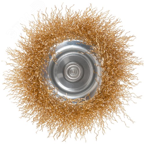 Щетка для дрели, Чашка, латунированная витая проволока 0,3 мм, 75 мм, блистер, Profi - фото 5