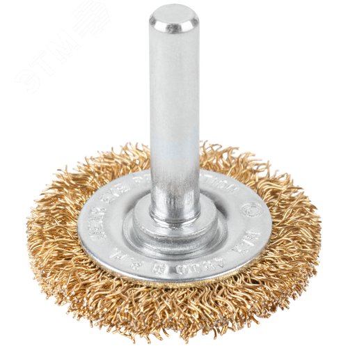 Изображение товара Щетка для дрели, Плоская, латунированная витая проволока 0,3 мм, 38 мм, блистер, Profi (шт)