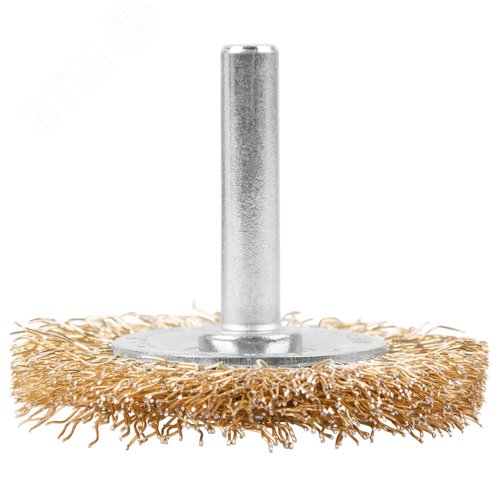 Щетка для дрели, Плоская, латунированная витая проволока 0,3 мм, 50 мм, блистер, Profi - фото 2