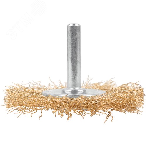 Щетка для дрели, Плоская, латунированная витая проволока 0,3 мм, 65 мм, блистер, Profi - фото 2