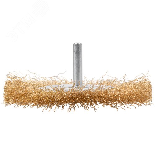 Щетка для дрели, Плоская, латунированная витая проволока 0,3 мм, 100 мм, блистер, Profi - фото 2