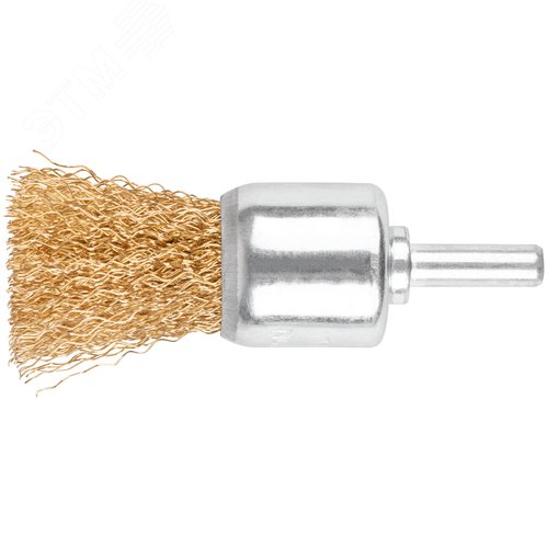 Щетка для дрели, Чашка, латунированная витая проволока 0,3 мм, 25 мм, блистер, Profi - фото 1