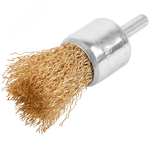 Щетка для дрели, Чашка, латунированная витая проволока 0,3 мм, 25 мм, блистер, Profi - фото 2