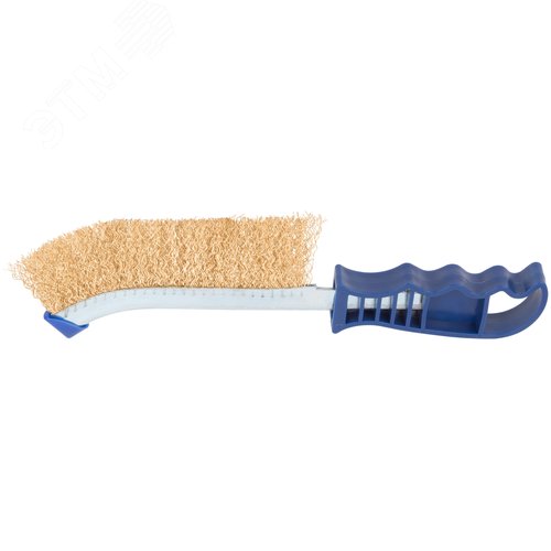 Щетка зачистная, латунированная витая проволока 0,3 мм, пластиковая ручка, 250 мм, блистер, Profi - фото 4