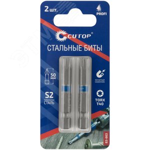 Биты стальные, 2 шт., Profi, TORX T40, 50 мм - фото 2