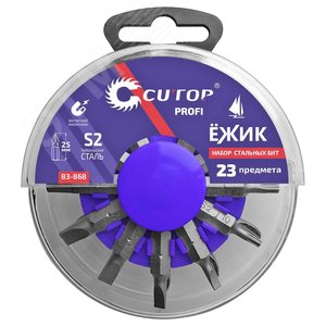 Изображение товара Набор бит в пластиковом боксе ''Ёжик'', profi, 23 предмета (шт)