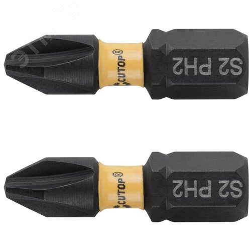 Набор торсионных бит, 2шт., CUTOP Profi Plus, PH2, 25 мм - фото 1
