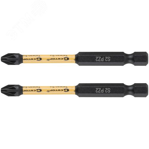 Набор торсионных бит, 2шт., CUTOP Profi Plus, PZ2, 75 мм - фото 1