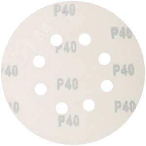 Круги абразивные шлифовальные перфорированные на ворсовой основе под ''липучку'' (Р40, 125 мм, 5шт), Profi 85-617 CUTOP - 2