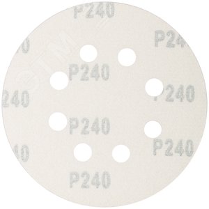 Круги абразивные шлифовальные перфорированные на ворсовой основе под ''липучку'' (Р240, 125 мм, 5шт), Profi 85-625 CUTOP - 2
