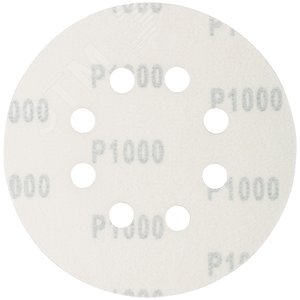 Круги абразивные шлифовальные перфорированные на ворсовой основе под ''липучку'' (Р1000, 125 мм, 5шт), Profi 85-629 CUTOP - 2