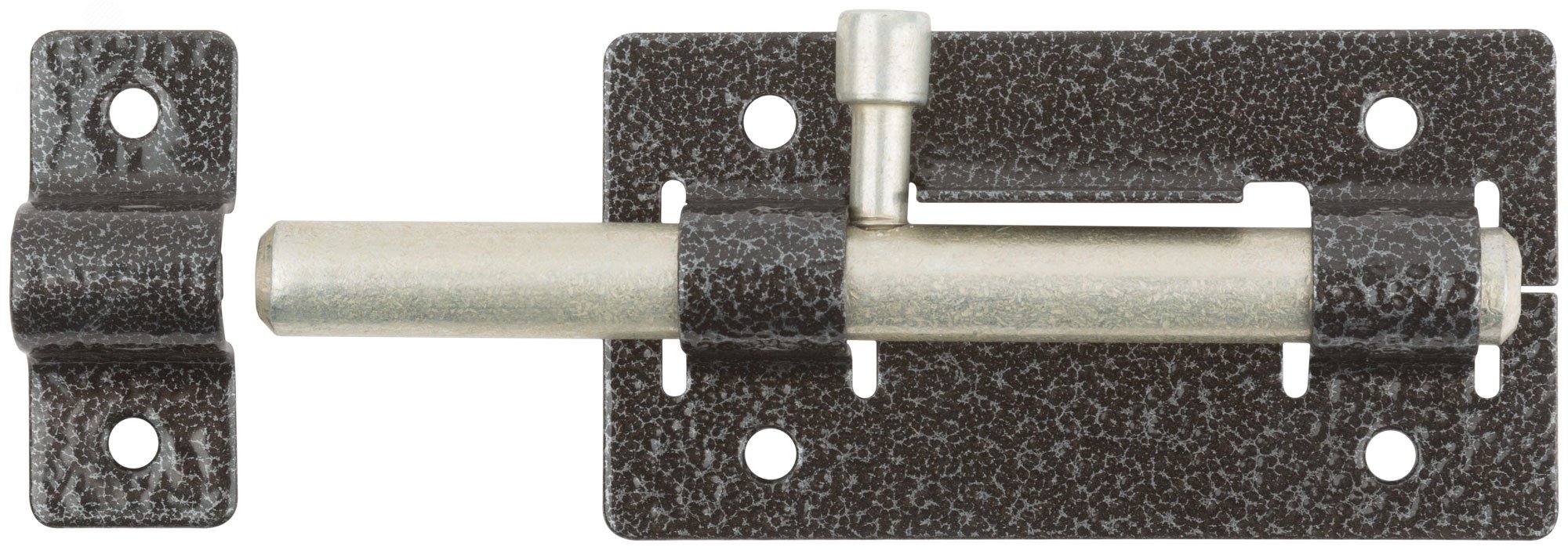 Изображение товара Задвижка накладная усиленная для дверей, круглый ригель, серебро (шт)