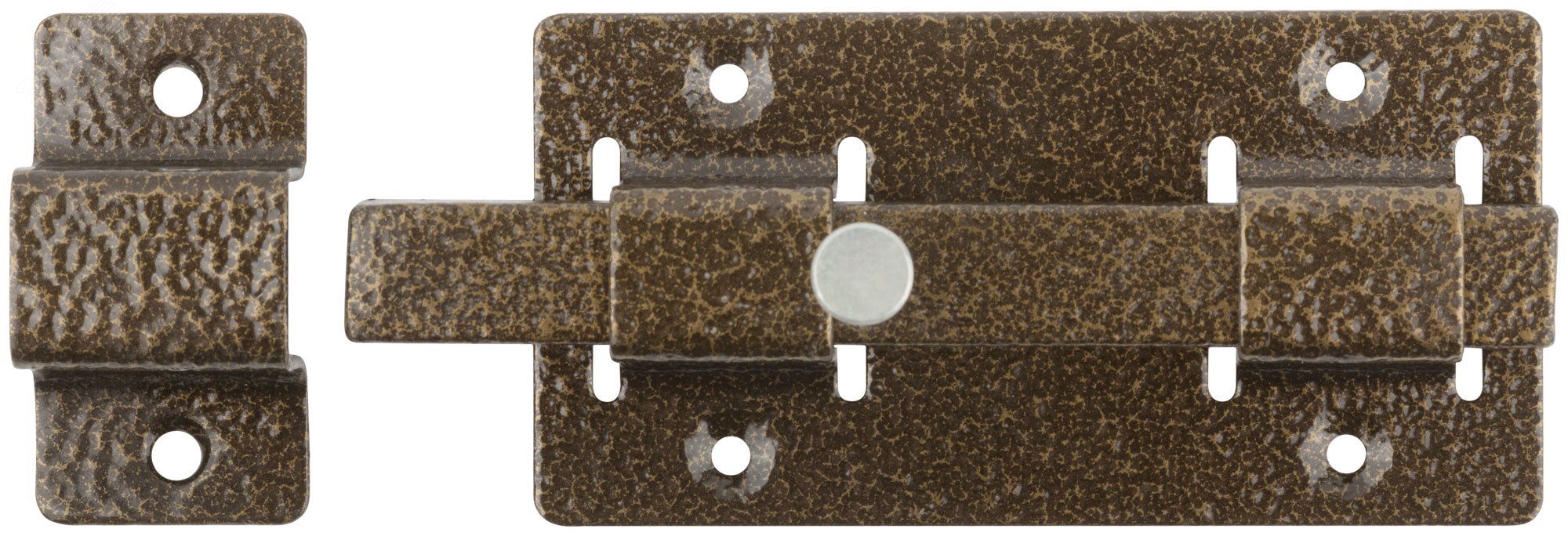 Изображение товара Задвижка накладная усиленная для дверей из стали, бронзовая, 115 мм