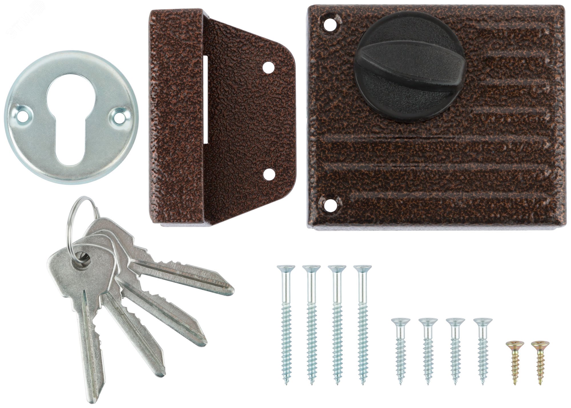 Изображение товара Накладной замок Зенит ЗН1-2 из инструментальной стали бронзовый стильный укрепляющий безопасность