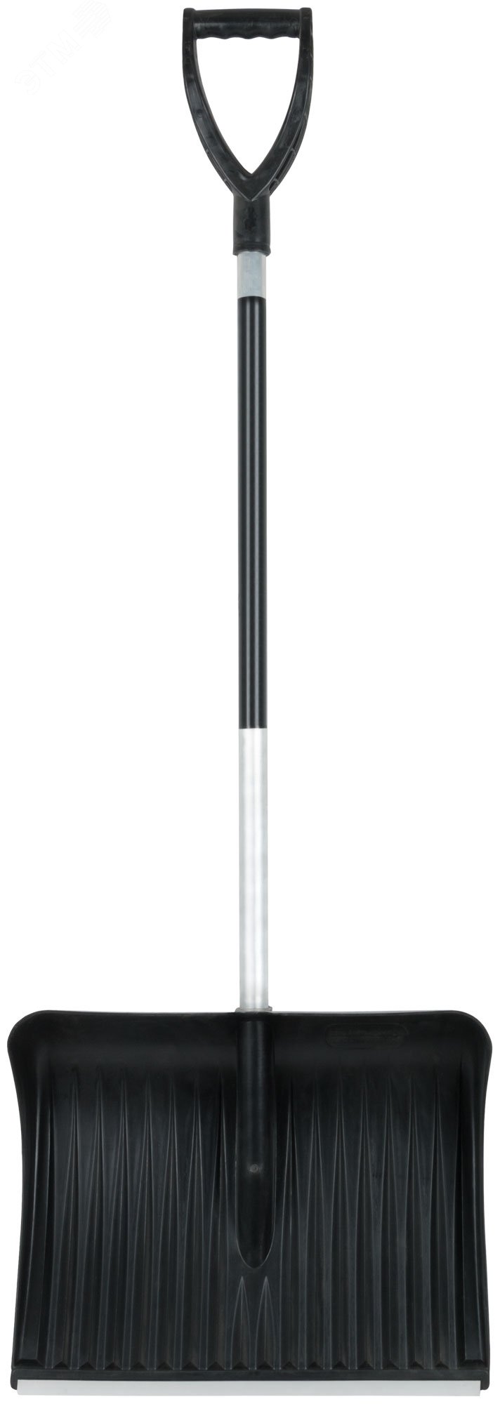 Изображение товара Лопата для уборки снега пластиковая, съемный алюминиевый черенок 490х400х1380 мм (шт)