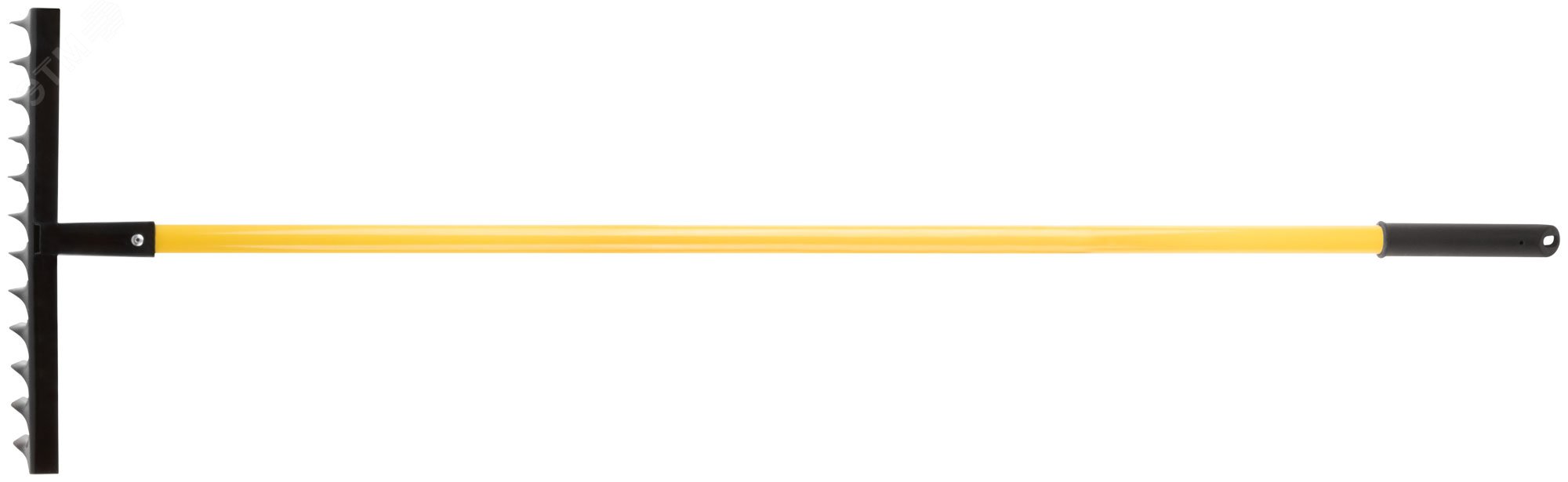 Изображение товара Грабли с желтым металлизированным черенком, 12 зубьев, сталь углеродистая