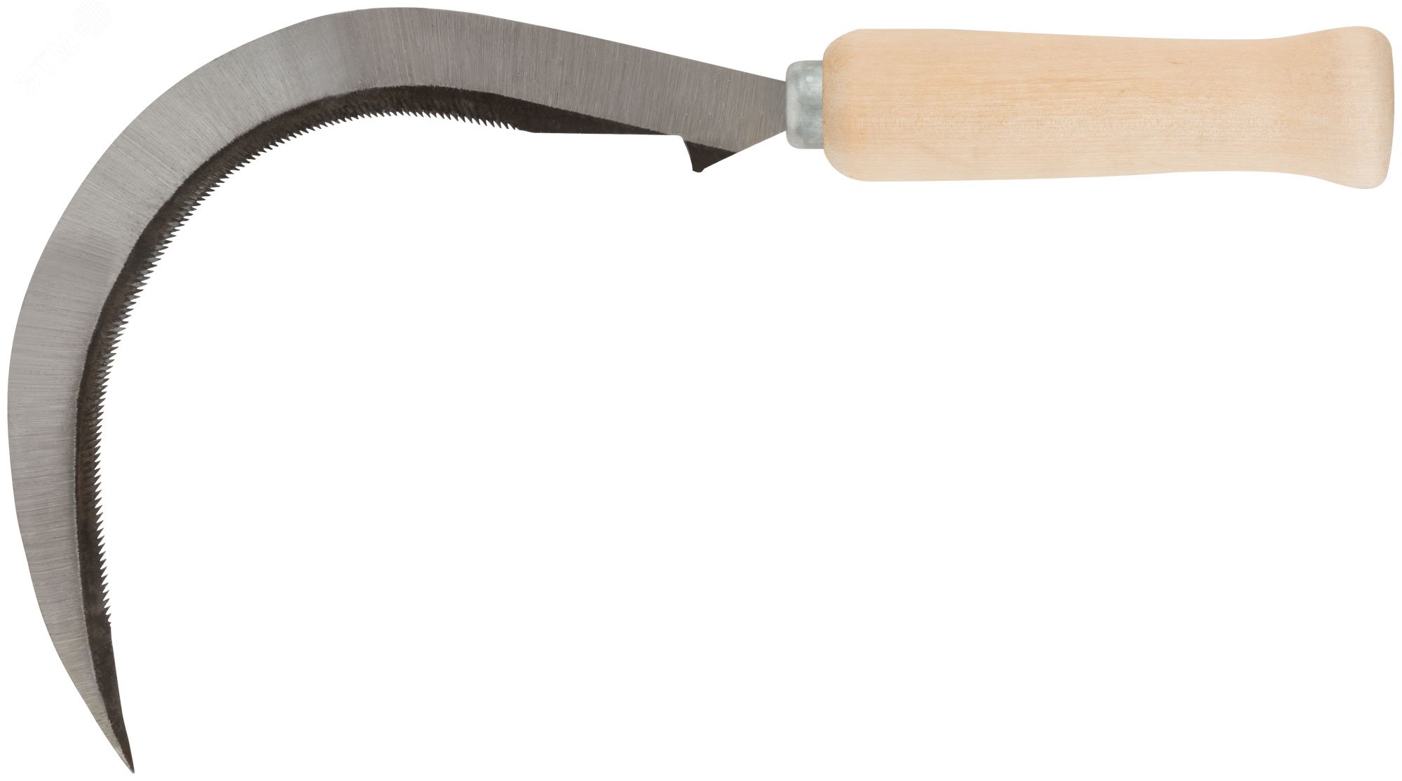 Изображение товара Серп Жнец-30 из инструментальной стали с деревянной рукояткой