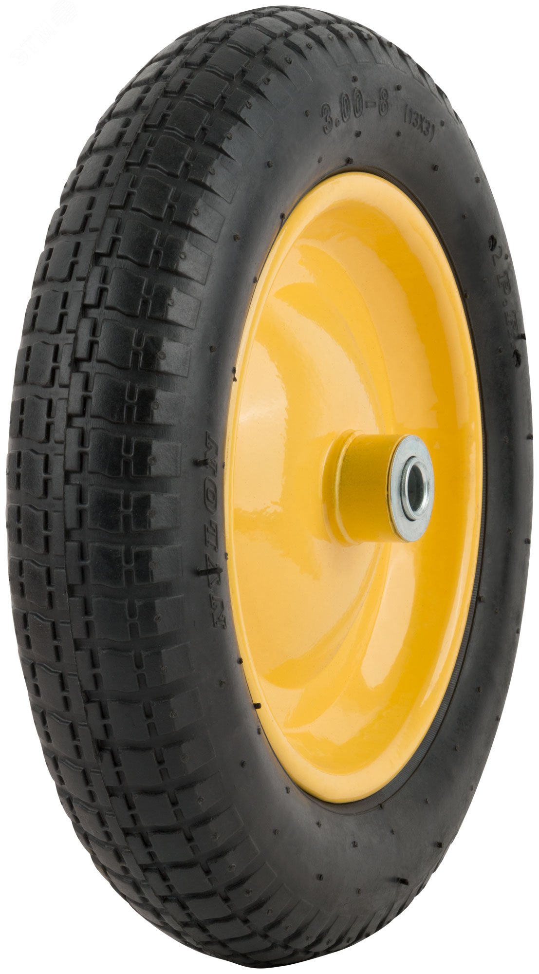 Изображение товара Запасное пневматическое колесо 350х70х220 мм для тачки с подшипником 16 мм ТМ КУРС