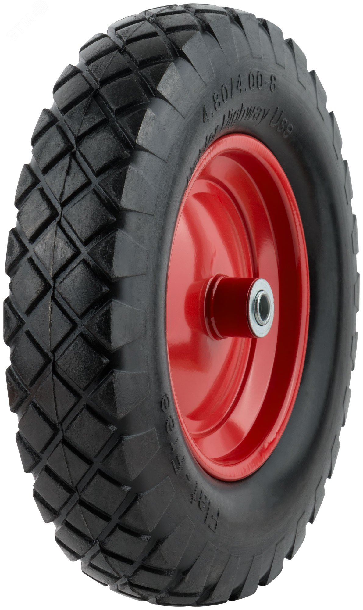 Изображение товара Полиуретановое запасное колесо 380х65 мм для тачки с подшипником 16 мм