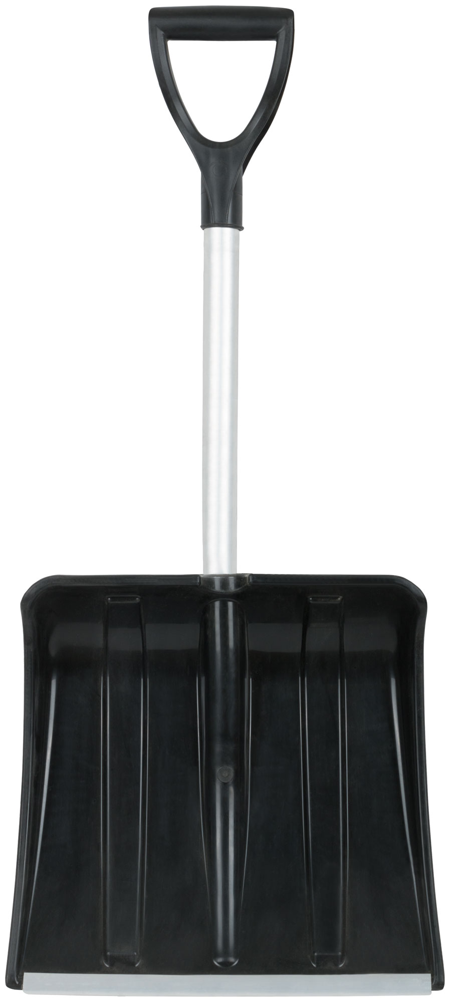 Лопата для уборки снега авто ''Снежинка'' пластиковая, укороченный алюм. черенок 365x380x850 мм