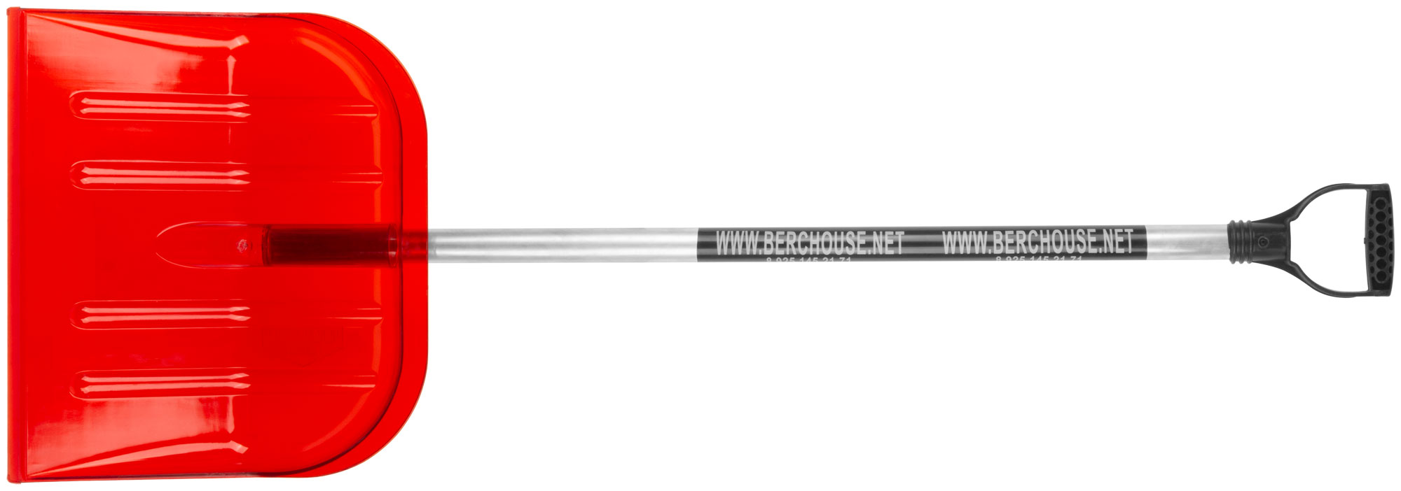 Лопата для уборки снега Профи поликарбонатная, алюминиевый черенок, средняя 465х410х1360 мм