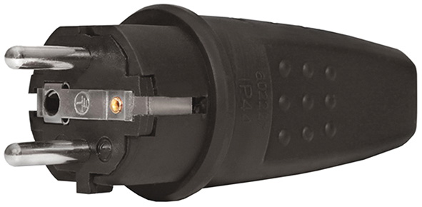 Вилка прямая однофазная (каучук) ''UNIVERSAL''