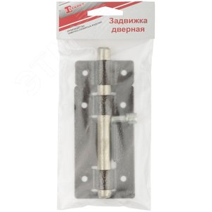 Задвижка накладная усиленная для дверей, круглый ригель, бронза - фото 3