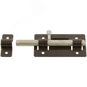 Задвижка накладная усиленная для дверей, круглый ригель, бронза - фото 4