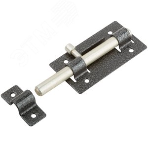 Задвижка накладная усиленная для дверей, круглый ригель, серебро - фото 2