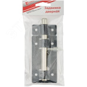 Задвижка накладная усиленная для дверей, круглый ригель, серебро - фото 3