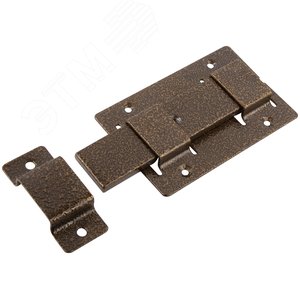 Задвижка накладная усиленная для дверей, прямоугольный ригель, бронза - фото 2