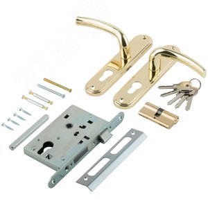 Замок врезной с ручками Стандарт ЗВ4-7.03С, золото - фото 5