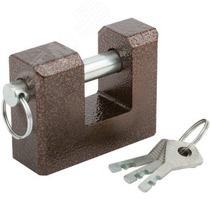 Замок навесной корпус из алюминиевого сплава ''Стандарт'' ВС2-3-01С, 80 мм, стальная дужка диам.12 мм - фото 1