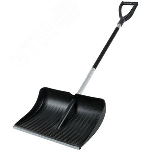 Лопата для уборки снега пластиковая, съемный алюминиевый черенок 490х400х1380 мм - фото 2
