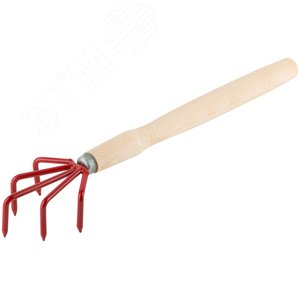 Рыхлитель с деревянной ручкой 5 зубьев - фото 2