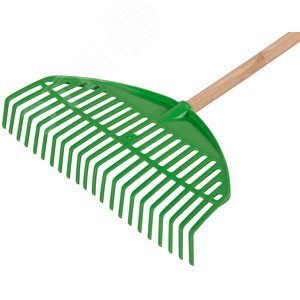 Грабли веерные пластиковые ''Оазис'', 22 зуба, 440 мм, с деревянным черенком - фото 3