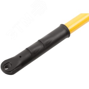 Грабли с желтым метализированным черенком, витой зуб, 12 зубьев - фото 5