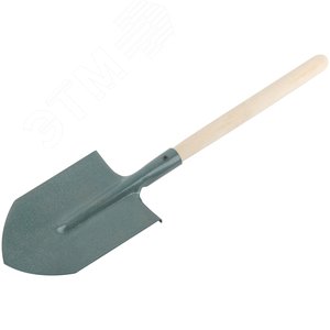 Лопата туристическая с деревянным черенком 145х210х580 мм - фото 2