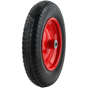 Изображение товара Колесо запасное полиуретановое 360х65 мм (PU 3.25-8), подшипники 16 мм, для тачек 77601 , 77602 , 77 (шт)