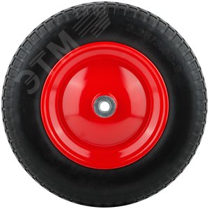 Колесо запасное полиуретановое 360х65 мм (PU 3.25-8), подшипники 16 мм, для тачек 77601 , 77602 , 77 - фото 2