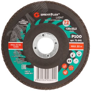 Круг лепестковый торцевой GreatFlex Light (72 лепестка): 125 х 22,2 мм, P100 71-841 Greatflex - 3
