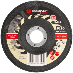Круг лепестковый торцевой GreatFlex Plus (72 лепестка): 125x22,2 мм, P120 - фото 3